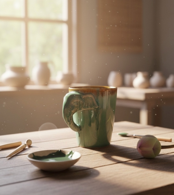 แก้วเซรามิคช้าง งานแฮนด์เมด ผลิตชิ้นต่อชิ้นงานแฮนด์เมด มากกว่าแค่ของขวัญ แต่คือความทรงจำ