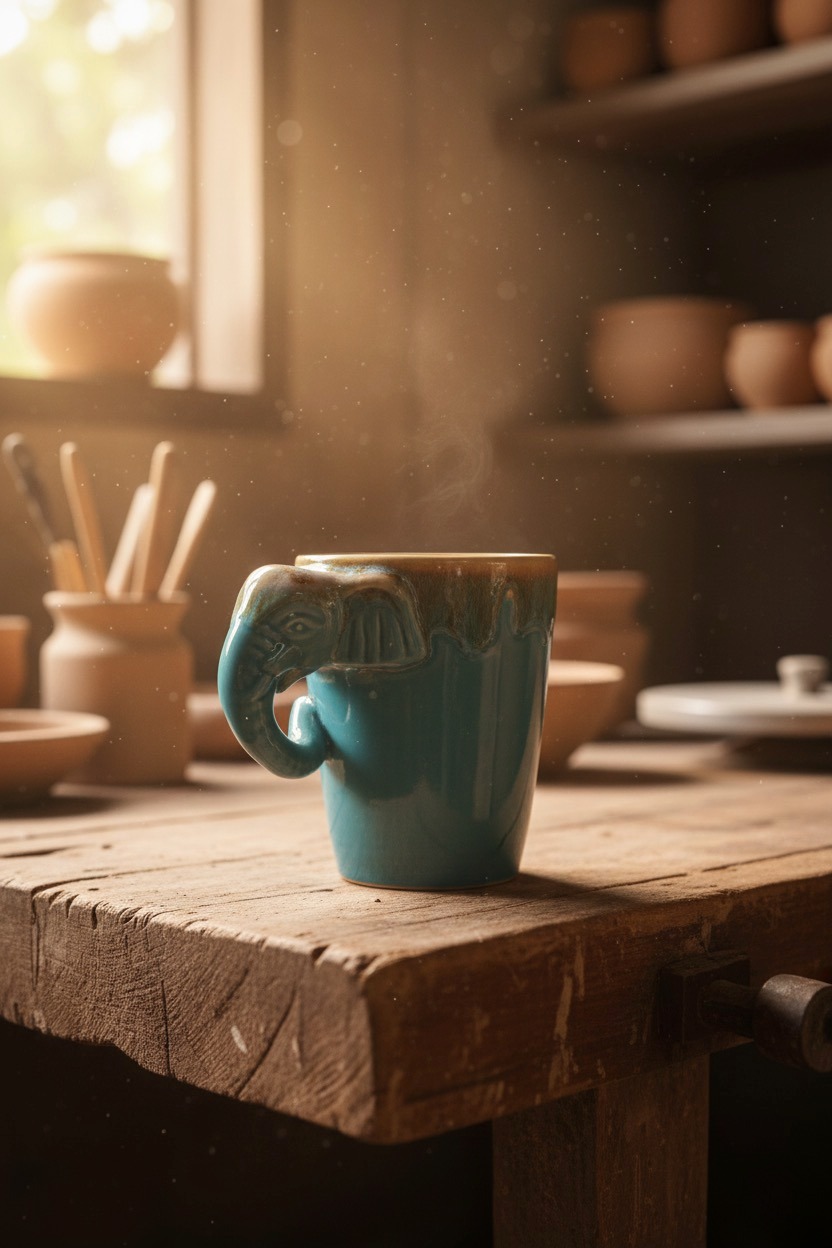 แก้วช้างนำโชค |แก้วกาแฟเซรามิกรูปช้างแสนน่ารัก | แก้วมัคช้างมินิมอล แก้วเซรามิกช้างแฮนด์เมด markceramic! ปั้นและเพ้นท์ด้วยมืออย่างพิถีพิถัน - Image 21