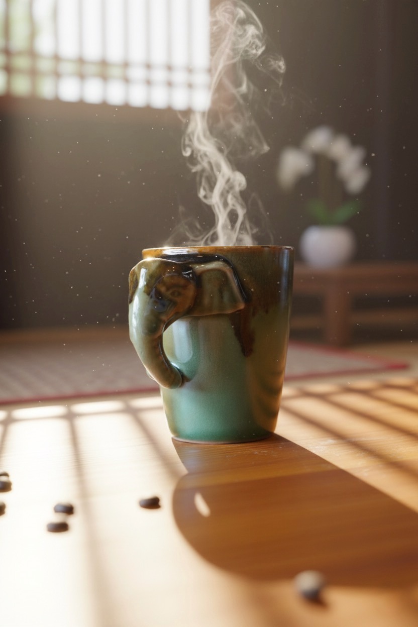 แก้วช้างนำโชค |แก้วกาแฟเซรามิกรูปช้างแสนน่ารัก | แก้วมัคช้างมินิมอล แก้วเซรามิกช้างแฮนด์เมด markceramic! ปั้นและเพ้นท์ด้วยมืออย่างพิถีพิถัน - Image 20