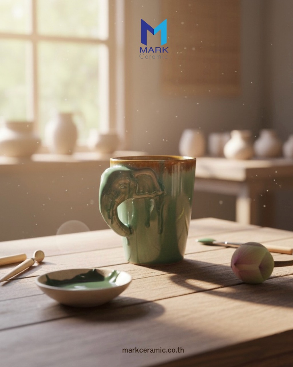 แก้วช้างนำโชค |แก้วกาแฟเซรามิกรูปช้างแสนน่ารัก | แก้วมัคช้างมินิมอล แก้วเซรามิกช้างแฮนด์เมด markceramic! ปั้นและเพ้นท์ด้วยมืออย่างพิถีพิถัน - Image 16